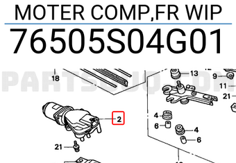 Honda 76505S04G01 MOTER COMP,FR WIP
