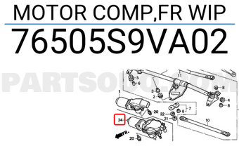 Honda 76505S9VA02 MOTOR COMP,FR WIP