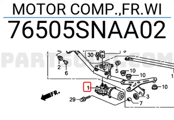 Honda 76505SNAA02 MOTOR COMP.,FR.WI