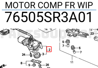 Honda 76505SR3A01 MOTOR COMP FR WIP