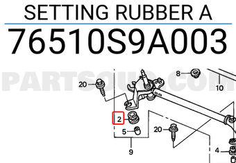 Honda 76510S9A003 SETTING RUBBER A