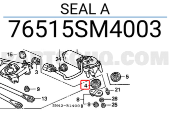 Honda 76515SM4003 SEAL A