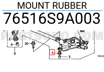 Honda 76516S9A003 MOUNT RUBBER