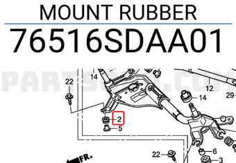 Honda 76516SDAA01 MOUNT RUBBER