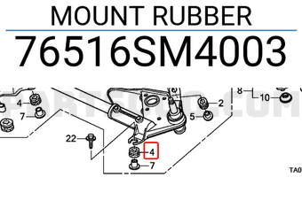 Honda 76516SM4003 MOUNT RUBBER