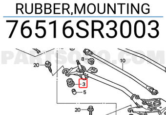 Honda 76516SR3003 RUBBER,MOUNTING
