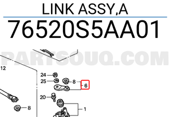 Honda 76520S5AA01 LINK ASSY,A