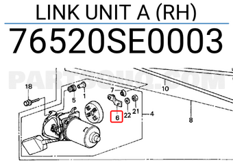 Honda 76520SE0003 LINK UNIT A (RH)