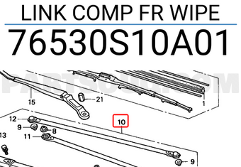 Honda 76530S10A01 LINK COMP FR WIPE