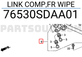 Honda 76530SDAA01 LINK COMP,FR WIPE