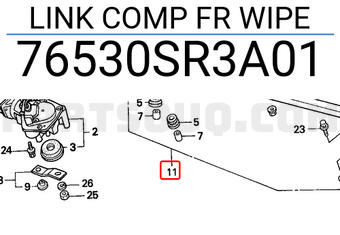 Honda 76530SR3A01 LINK COMP FR WIPE