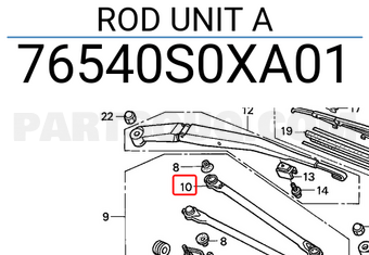 Honda 76540S0XA01 ROD UNIT A