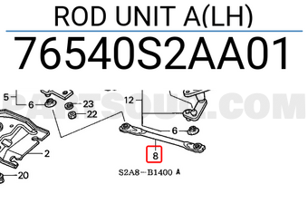 Honda 76540S2AA01 ROD UNIT A(LH)
