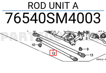 Honda 76540SM4003 ROD UNIT A