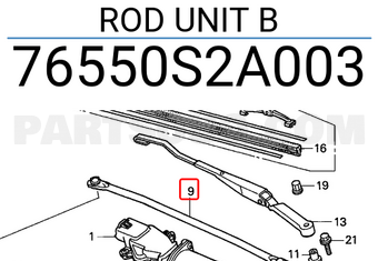 Honda 76550S2A003 ROD UNIT B