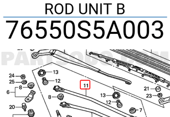 Honda 76550S5A003 ROD UNIT B