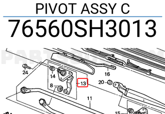 Honda 76560SH3013 PIVOT ASSY C