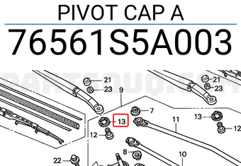 Honda 76561S5A003 PIVOT CAP A