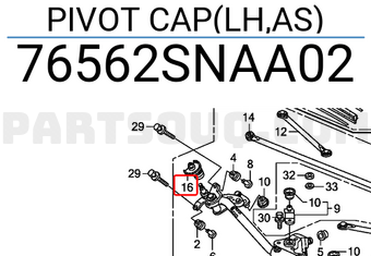 Honda 76562SNAA02 PIVOT CAP(LH,AS)