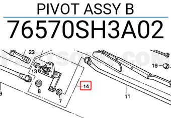 Honda 76570SH3A02 PIVOT ASSY B