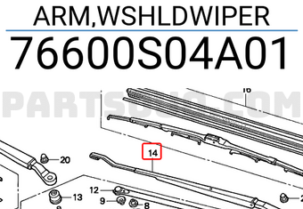 Honda 76600S04A01 ARM,WSHLDWIPER
