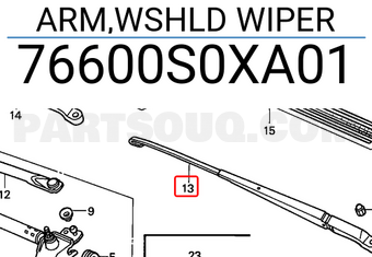 Honda 76600S0XA01 ARM,WSHLD WIPER