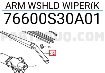 Honda 76600S30A01 ARM WSHLD WIPER(K