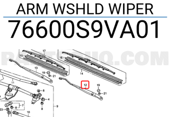 Honda 76600S9VA01 ARM WSHLD WIPER