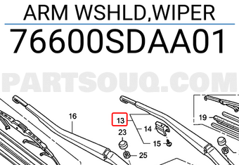 Honda 76600SDAA01 ARM WSHLD,WIPER