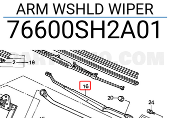 Honda 76600SH2A01 ARM WSHLD WIPER