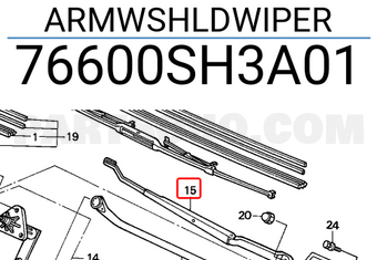 Honda 76600SH3A01 ARMWSHLDWIPER