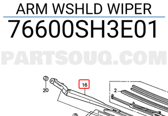 Honda 76600SH3E01 ARM WSHLD WIPER