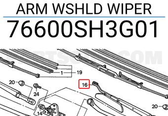 Honda 76600SH3G01 ARM WSHLD WIPER