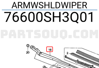 Honda 76600SH3Q01 ARMWSHLDWIPER