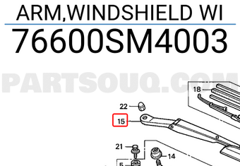 Honda 76600SM4003 ARM,WINDSHIELD WI