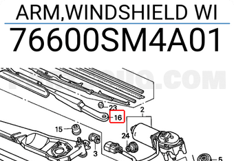Honda 76600SM4A01 ARM,WINDSHIELD WI