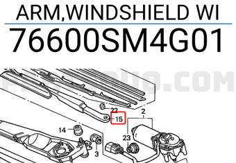 Honda 76600SM4G01 ARM,WINDSHIELD WI