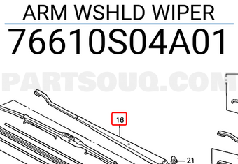 Honda 76610S04A01 ARM WSHLD WIPER