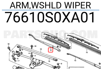 Honda 76610S0XA01 ARM,WSHLD WIPER