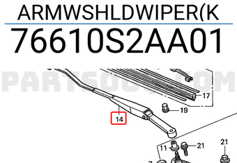 Honda 76610S2AA01 ARMWSHLDWIPER(K