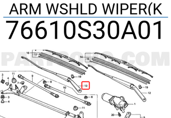 Honda 76610S30A01 ARM WSHLD WIPER(K