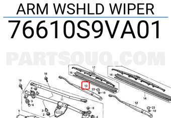Honda 76610S9VA01 ARM WSHLD WIPER