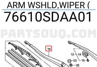 Honda 76610SDAA01 ARM WSHLD,WIPER