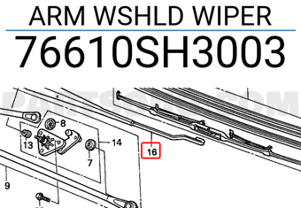 Honda 76610SH3003 ARM WSHLD WIPER