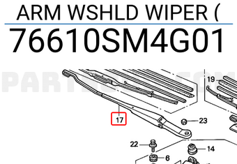 Honda 76610SM4G01 ARM WSHLD WIPER