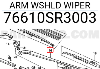 Honda 76610SR3003 ARM WSHLD WIPER