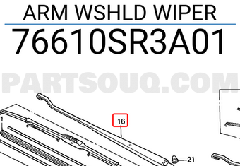 Honda 76610SR3A01 ARM WSHLD WIPER