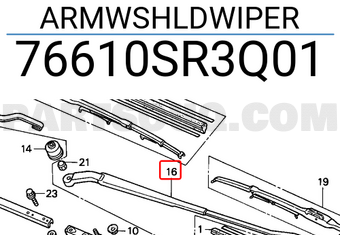 Honda 76610SR3Q01 ARMWSHLDWIPER