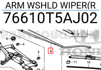 Honda 76610T5AJ02 ARM WSHLD WIPER(R
