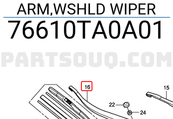 Honda 76610TA0A01 ARM,WSHLD WIPER